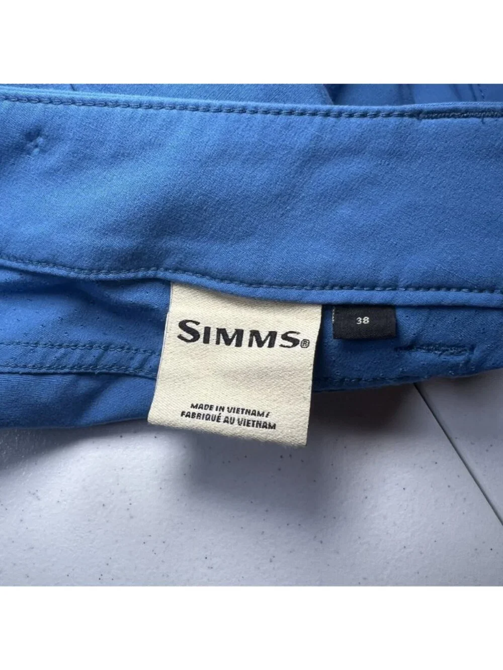 Simms Mens Blue Fishing Challenger Shorts Size 38 Stretch Outdoor 9.5